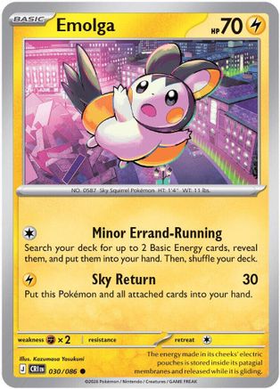 Emolga - 030 - Common - Reverse Holofoil