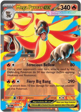 Mega Pyroar ex - 015/086  - Double Rare - Holofoil