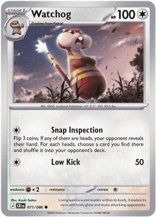 Watchog - 071/086  - Common - Reverse Holofoil