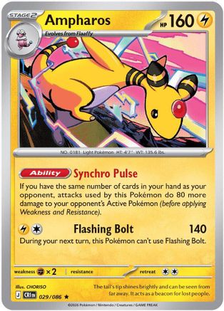 Ampharos - 029/086 (Non-Holo)  - Rare - Normal