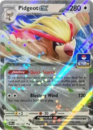 Pidgeot ex - 164/197  - Double Rare - Holofoil