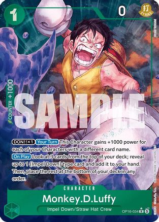 Monkey.D.Luffy (034) (Alternate Art) (OP16-034)  -  Rare