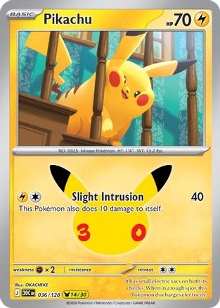 Pikachu - 036/128  - None - Holofoil