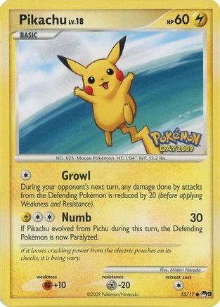 Pikachu (Pokemon Day 2009) - 015/017 - Common - Normal