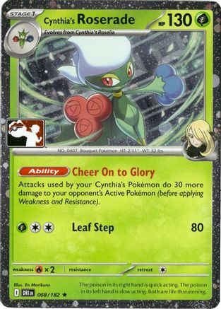 Cynthia's Roserade - 008/182 (Cosmos Holo)  - Rare - Holofoil
