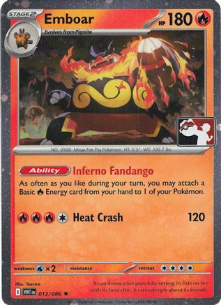 Emboar - 013/086 (Cosmos Holo)  - Rare - Holofoil