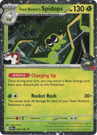 Team Rocket's Spidops - 020/182 (Cosmos Holo)  - Rare - Holofoil