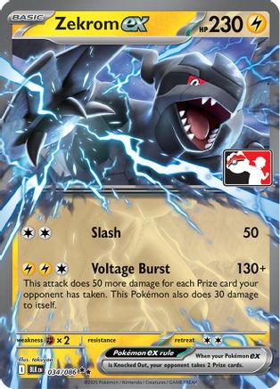 Zekrom ex - 034/086 (Right Stamp)  - Double Rare - Holofoil
