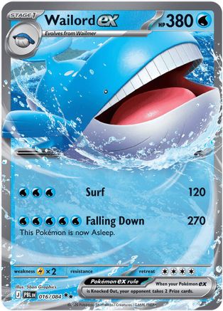 Wailord ex - 016/084  - Double Rare - Holofoil