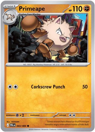 Primeape - 043 - Common - Reverse Holofoil