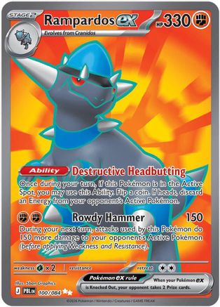 Rampardos ex - 100/084  - Ultra Rare - Holofoil