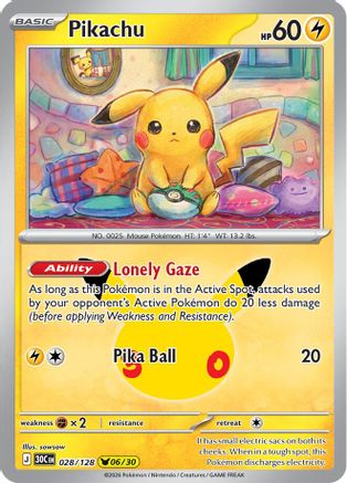 Pikachu - 028/128  - None - Holofoil