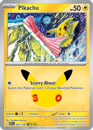 Pikachu - 032/128  - None - Holofoil