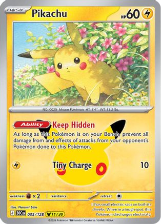Pikachu - 033/128  - None - Holofoil