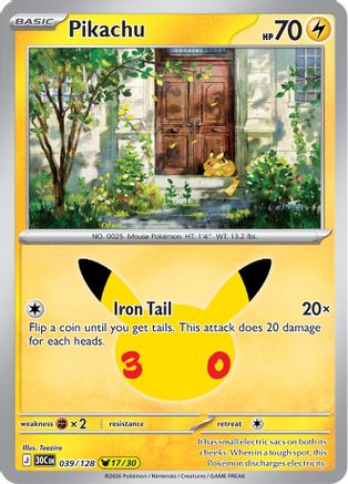 Pikachu - 039/128  - None - Holofoil