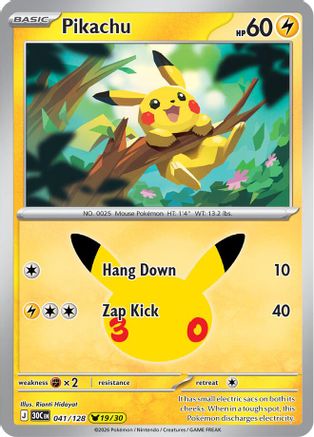 Pikachu - 041/128  - None - Holofoil