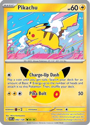 Pikachu - 042/128  - None - Holofoil