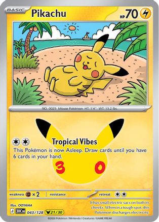 Pikachu - 043/128  - None - Holofoil