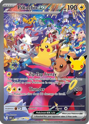 Pikachu ex - 150/128  - Special Illustration Rare - Holofoil