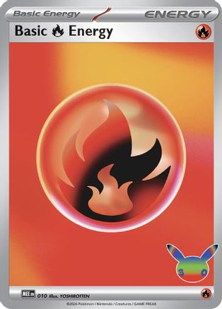 Basic Fire Energy - 010 (30th Celebration)  - Futuristic Rare - Holofoil