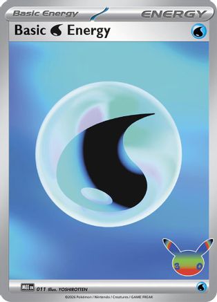 Basic Water Energy - 011 (30th Celebration)  - Futuristic Rare - Holofoil