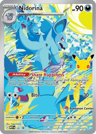 Nidorina - 101 (30th Celebration) (Pokemon Center Exclusive)  - Promo - Holofoil
