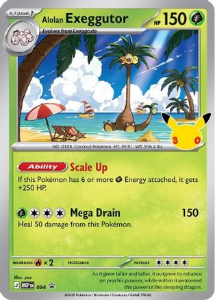 Alolan Exeggutor - 094 (30th Celebration)  - Promo - Holofoil