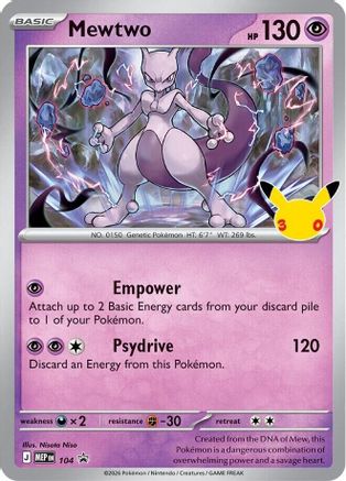 Mewtwo - 104 (30th Celebration)  - Promo - Holofoil