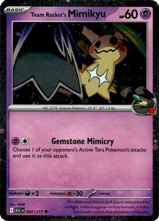 Team Rocket's Mimikyu - 097/217 (Cosmos Holo)  - Uncommon - Holofoil