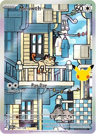 Meowth - 144/128  - Illustration Rare - Holofoil