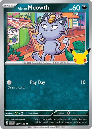 Alolan Meowth - 089/128  - Common - Holofoil