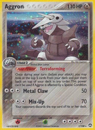 Aggron - 001/108 - Holo Rare - Holofoil