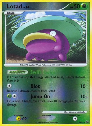 Lotad (Shiny) - SH4/127 - Shiny Holo Rare - Reverse Holofoil