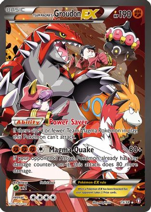 Team Magma's Groudon EX - 015/34 - Ultra Rare - Holofoil