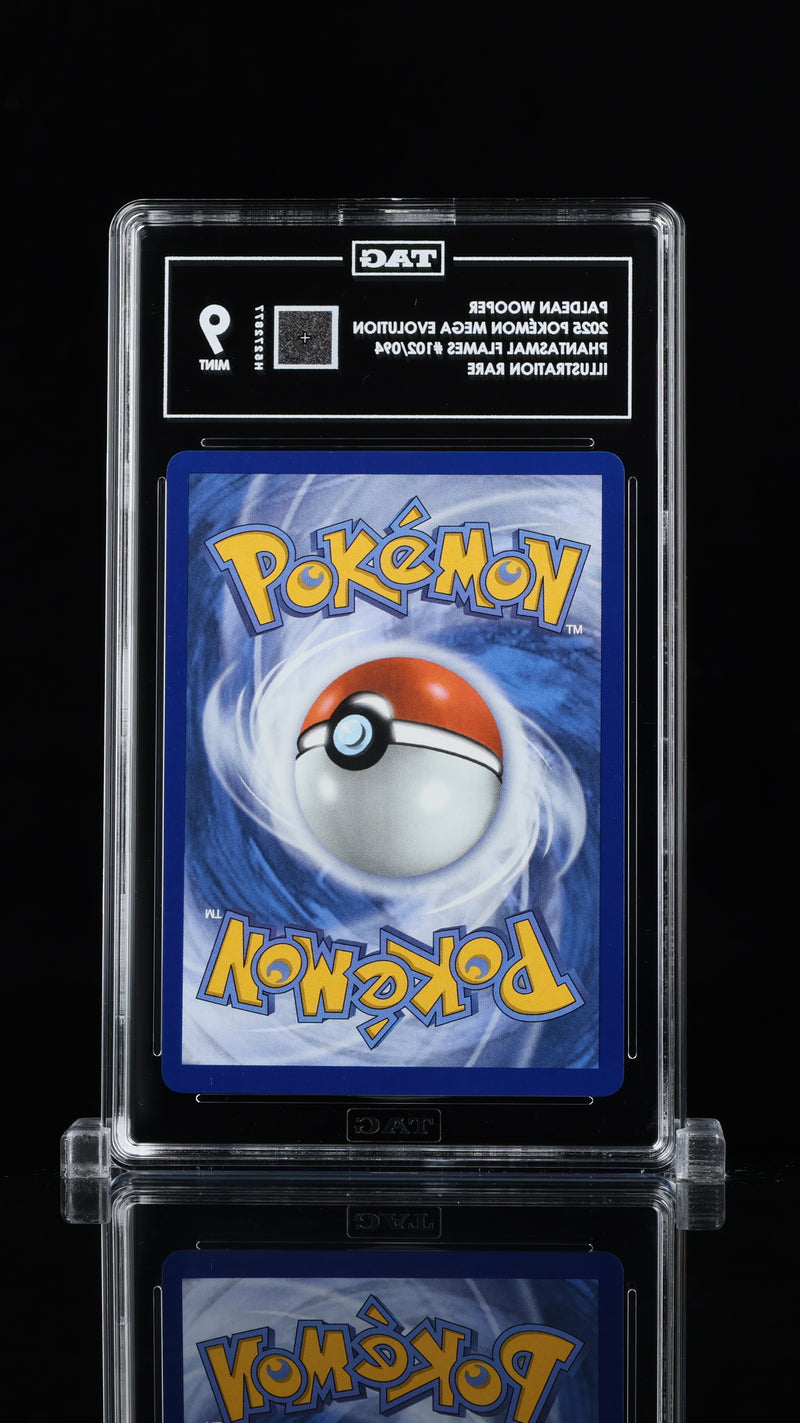 Pokemon TCG Graded Card: 2025 Paldean Wooper #102/094 TAG[X] 9