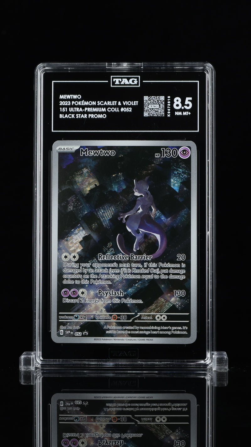 Pokemon TCG Graded Card: 2023 Mewtwo #052 TAG[X] 8.5