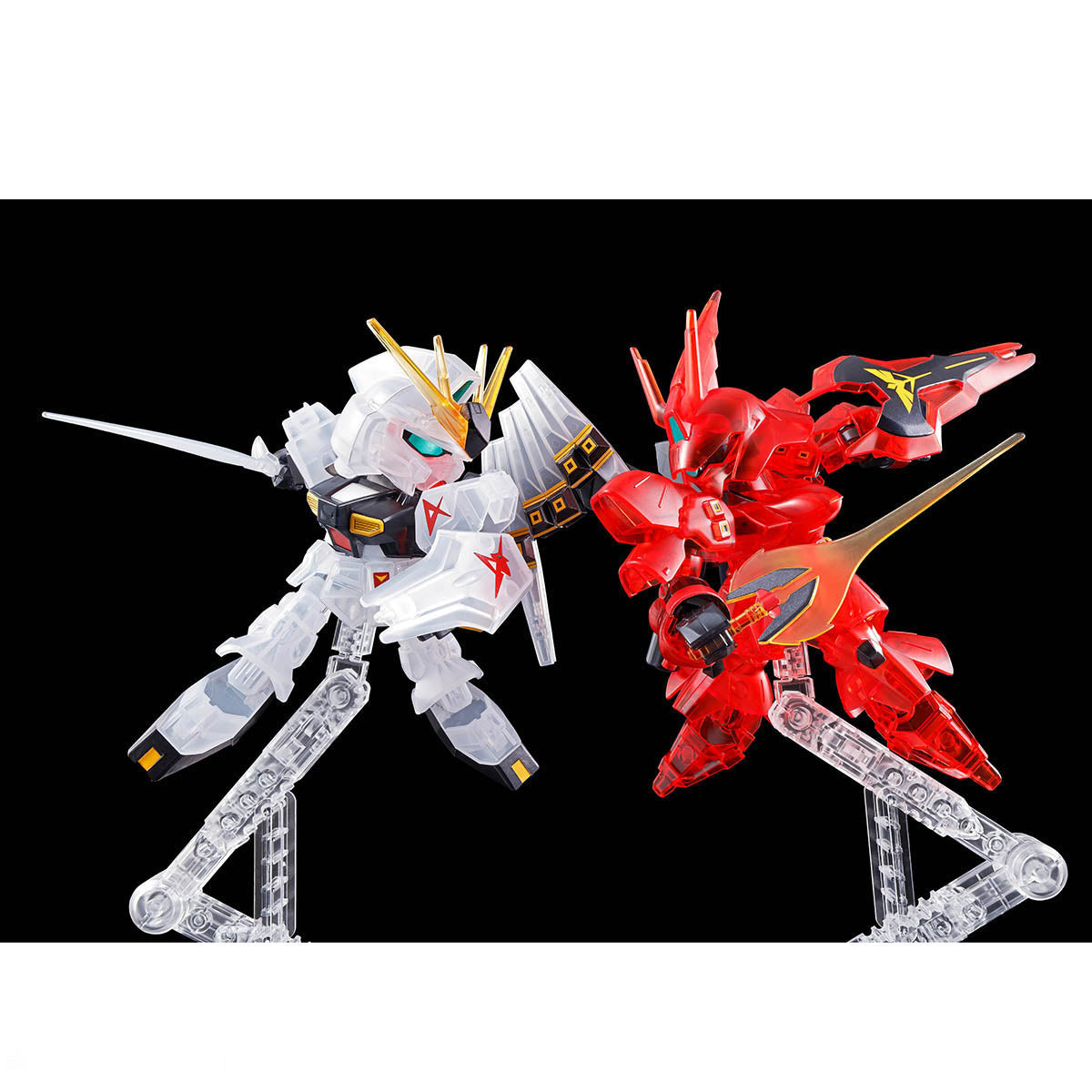 SD Gundam Ex-Standard ν Gundam VS Sazabi Set (Clear Color) — Claw