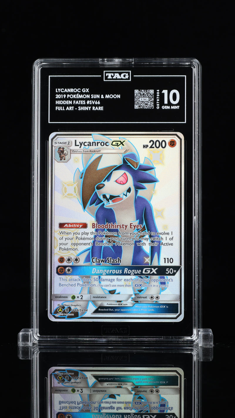Pokemon TCG Graded Card: 2019 Lycanroc GX #SV66 TAG[X] 10