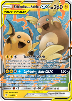 Raichu & Alolan Raichu GX - 54/236 - Ultra Rare
