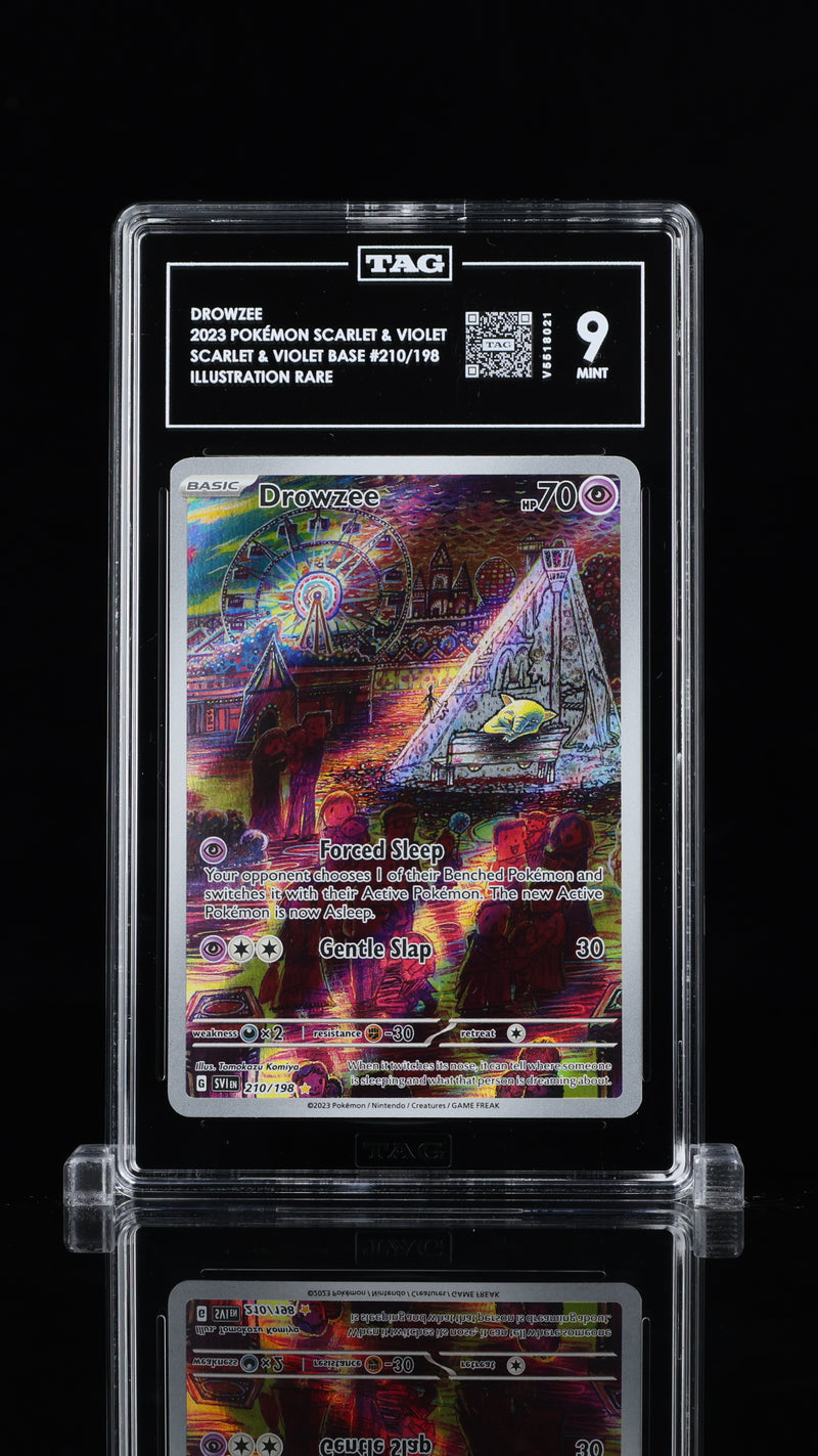 Pokemon TCG Graded Card: 2023 Drowzee # 210/198 TAG[X] 9