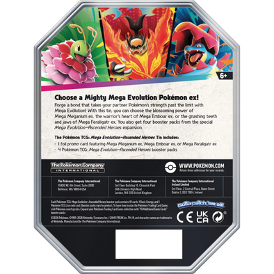 Pokemon - Mega Evolution Tin - Ascended Heroes - Mega Feraligatr ex
